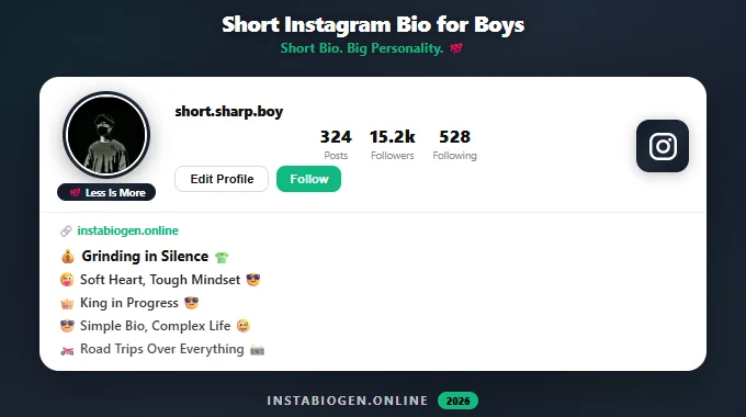 Short Instagram Bio for Boys